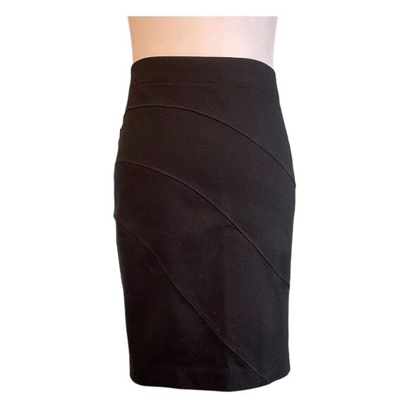 Simply Vera Wang Pencil Skirt Black Knit Mini Pattern Straight Bodycon‎ L - Picture 1 of 5